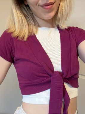 Y2K Raspberry Bolero Top